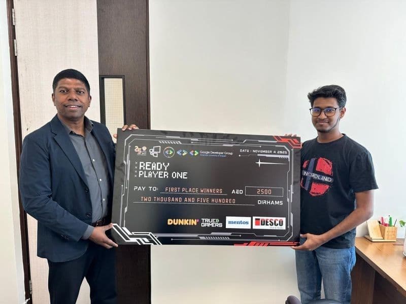 MAHE Dubai Computer Science Students Win First Place at BITS “Ready Player One” AI Hackathon